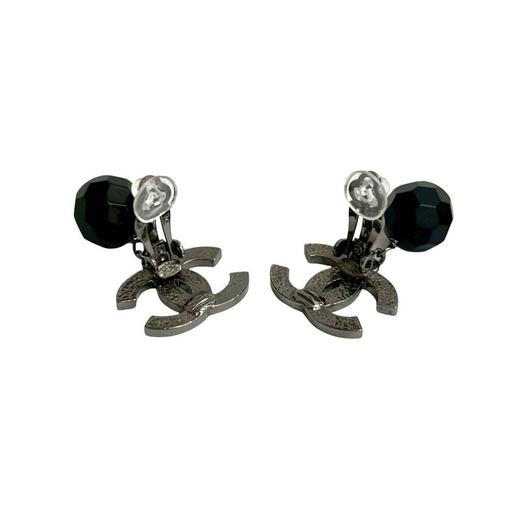 CHANEL Black Logo Earrings - Picture 5 of 5